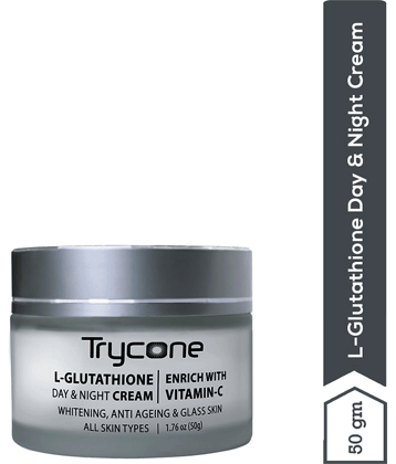 Trycone L- Glutathione and Vitamin C Face Cream for Skin Whitening, Anti Ageing and Glass Skin, Enrich with Natural Actives, 50 Gm