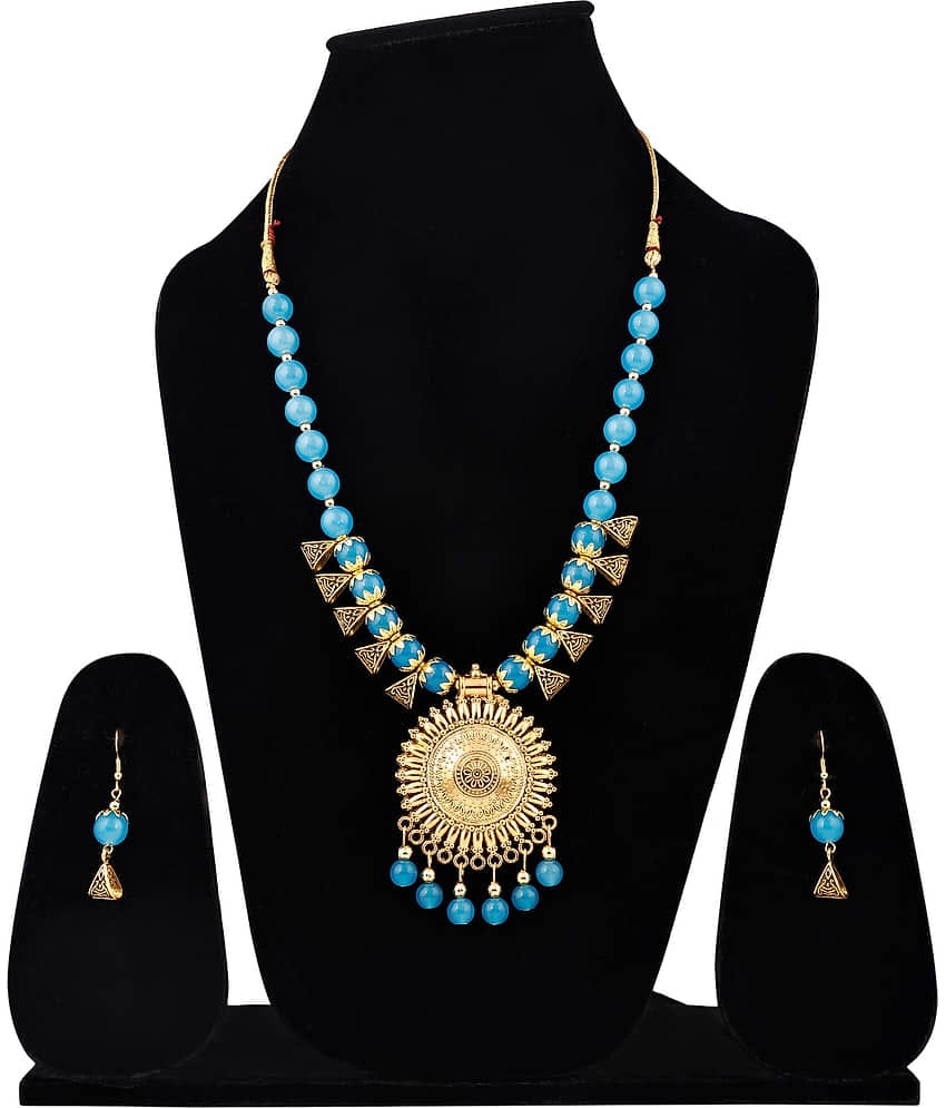 Sunhari Jewels Blue Alloy Necklace Set ( Pack of 1 )