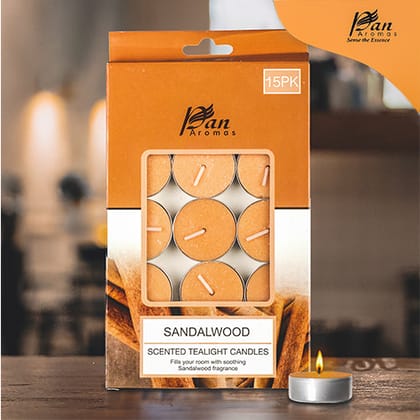 15-Pack Scented Tealight Candle - Sandalwood-Sandalwood