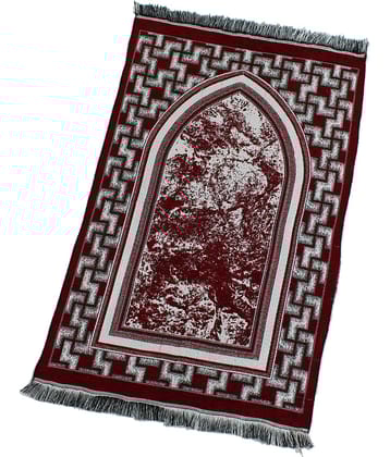 ADIRNY Maroon Single Cotton Prayer Mat ( 110 X 70 cm )