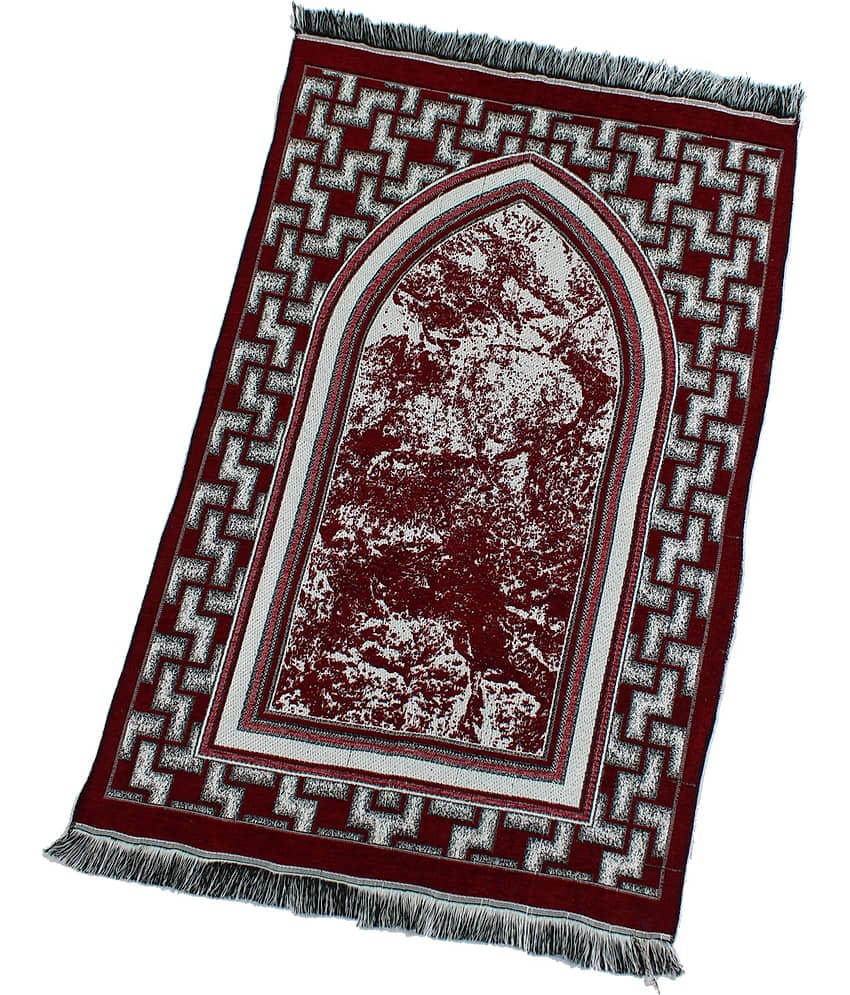 ADIRNY Maroon Single Cotton Prayer Mat ( 110 X 70 cm )