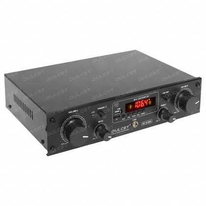 Dulcet DC-A50X 2 Channel Stereo Amplifier with Big LED Display/Bluetooth/MIC Input/USB/SD Card Slot/FM Radio/AUX Input/Remote Control & Built-in Equalizer with Bass, Treble & Balance Control Dulcet DC-A50X 2 Channel Stereo Amplifier with Big LED Display/