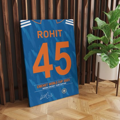Rohit Sharma Jersey Art-12 X 18