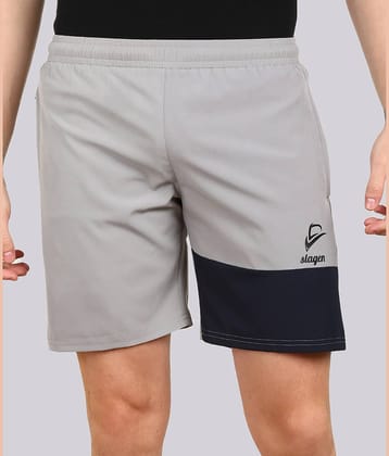 SLAGEN - Light Grey Polyester Men's Running Shorts ( Pack of 1 )