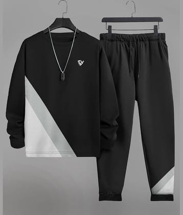 Eyebogler Black Polyester Regular Fit Men's Tracksuit ( Pack of 1 )