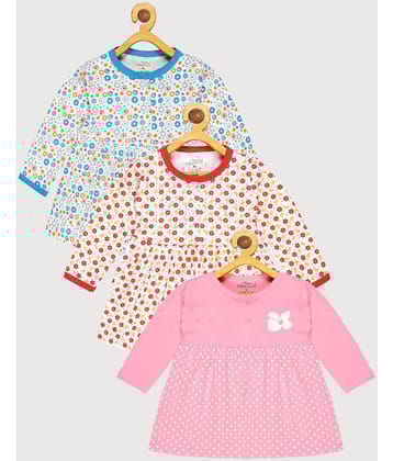 Babeezworld Pack of 3 Baby Girls Cotton Frock ( Multi )