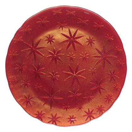 Nachtmann Star Red Crystal Charger Plate, 32Cm, Clear