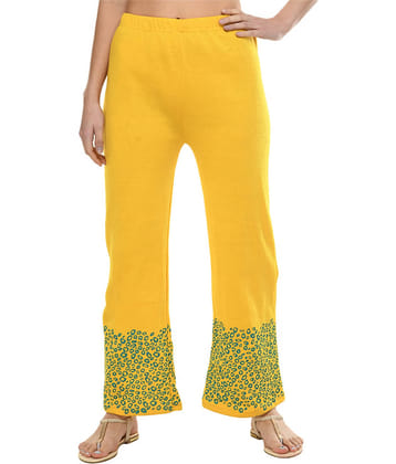 IndiWeaves Pack of 1 Woollen Straight Women's Palazzos ( Yellow )
