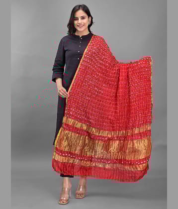 Anjaneya Creations Red Silk Women's Dupatta - ( Pack of 1 )