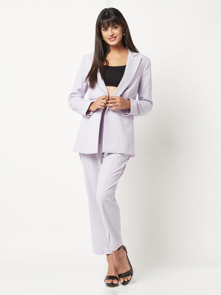 Lilac Poly Moss Power Suit - Suits | Buy online on ZillyBuy