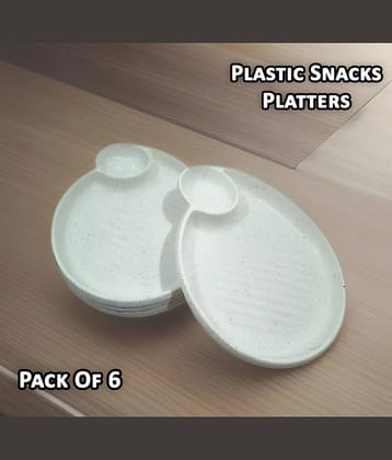 Inpro 6 Pcs Plastic White Platter