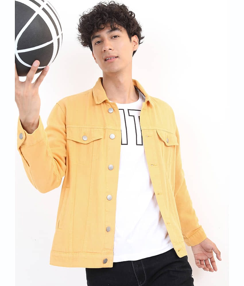Ketch Cotton Men's Denim Jacket - Yellow ( Pack of 1 )