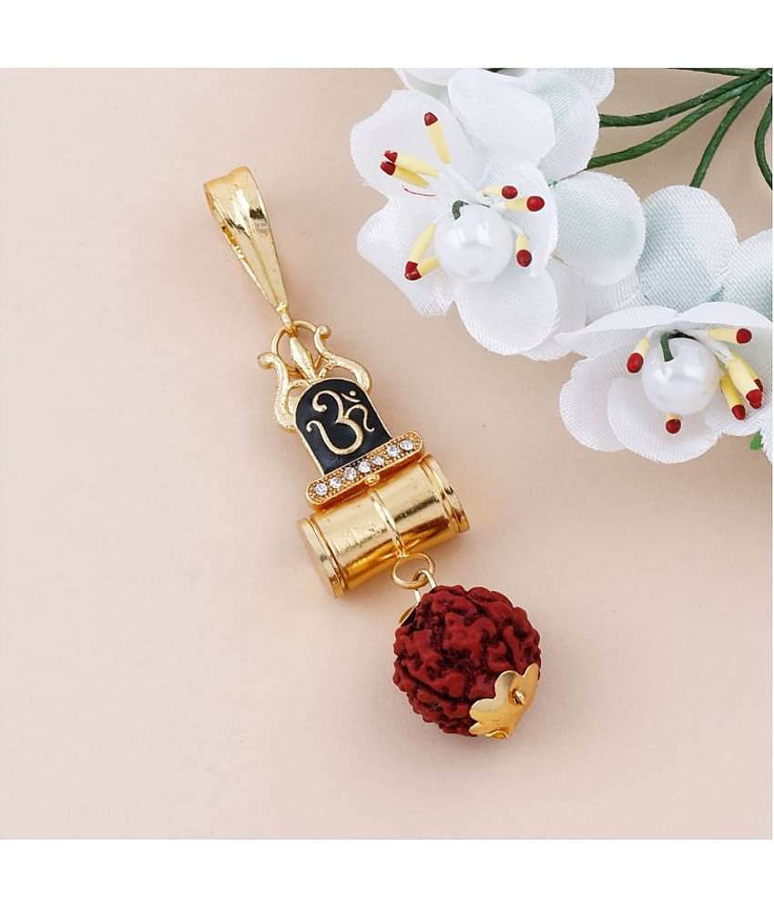 SILVER SHINE Gold Plated Classic designer Pendant Locket  Om Pendant  Jewellers For Man And Boy