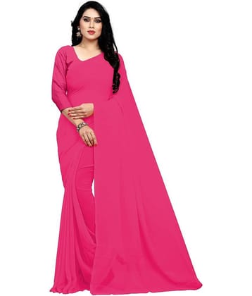 Sidhidata Georgette Solid Saree With Unstitched Blouse Piece ( Pink )