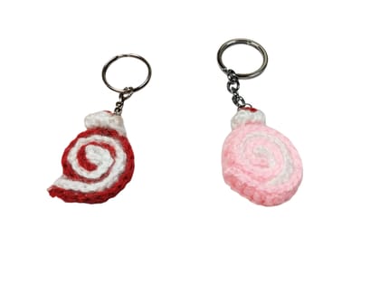 Charming Crochet Spring Roll Keychain - Handmade Yarn Accessory