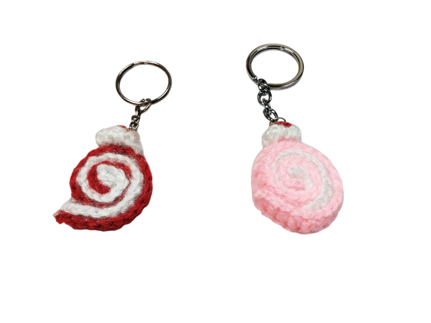 Charming Crochet Spring Roll Keychain - Handmade Yarn Accessory