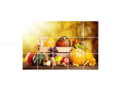 DreamKraft Vinyl Multi Fruits Kitchen Sticker 73 cm X 47 cm, Multicolor, KCH30
