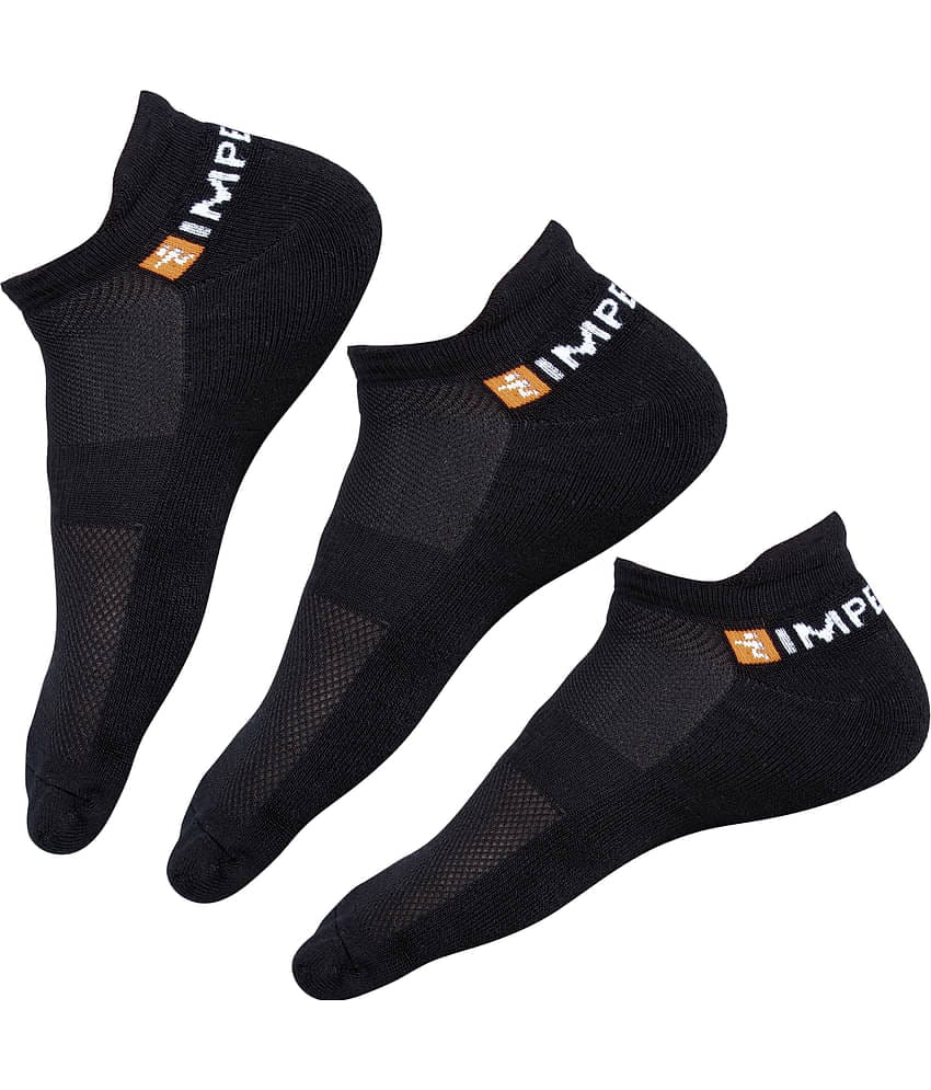 Impetus Pack of 3 Nylon Men's Printed Low Ankle Socks ( Navy Blue )