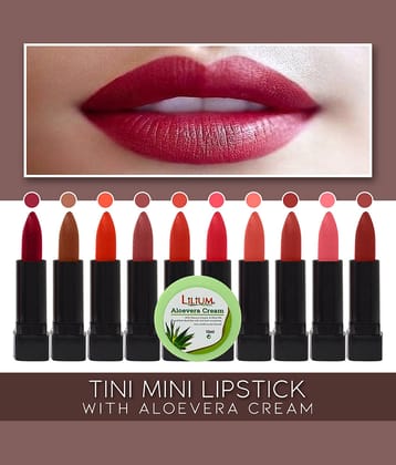 ADS 2 Color Tini Mini Shade-B  Lipstick With Aloevera Cream Multi Pack of 10 120 g