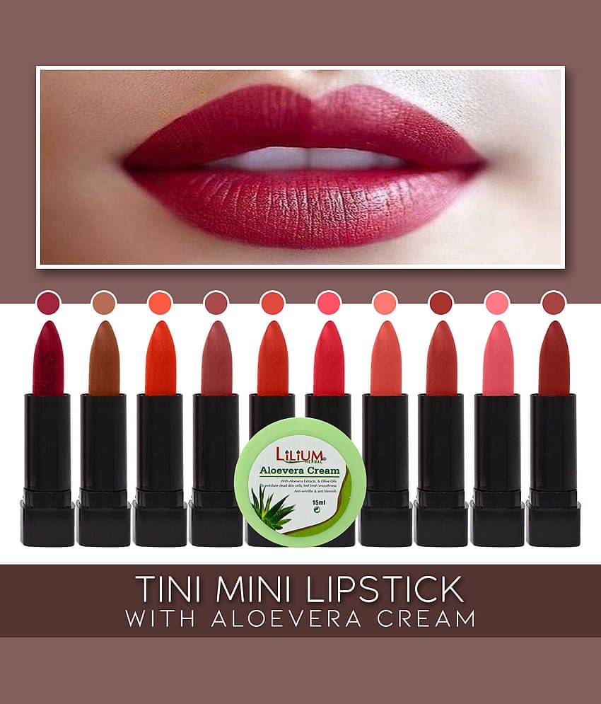ADS 2 Color Tini Mini Shade-B  Lipstick With Aloevera Cream Multi Pack of 10 120 g