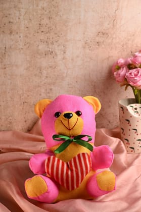 Soft Toy (pink yellow teddy bear) Soft Toy (pink yellow teddy bear)