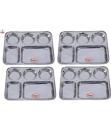 SAGER Bhojan Thali Stainless Steel Dinner Set of 4 Pieces