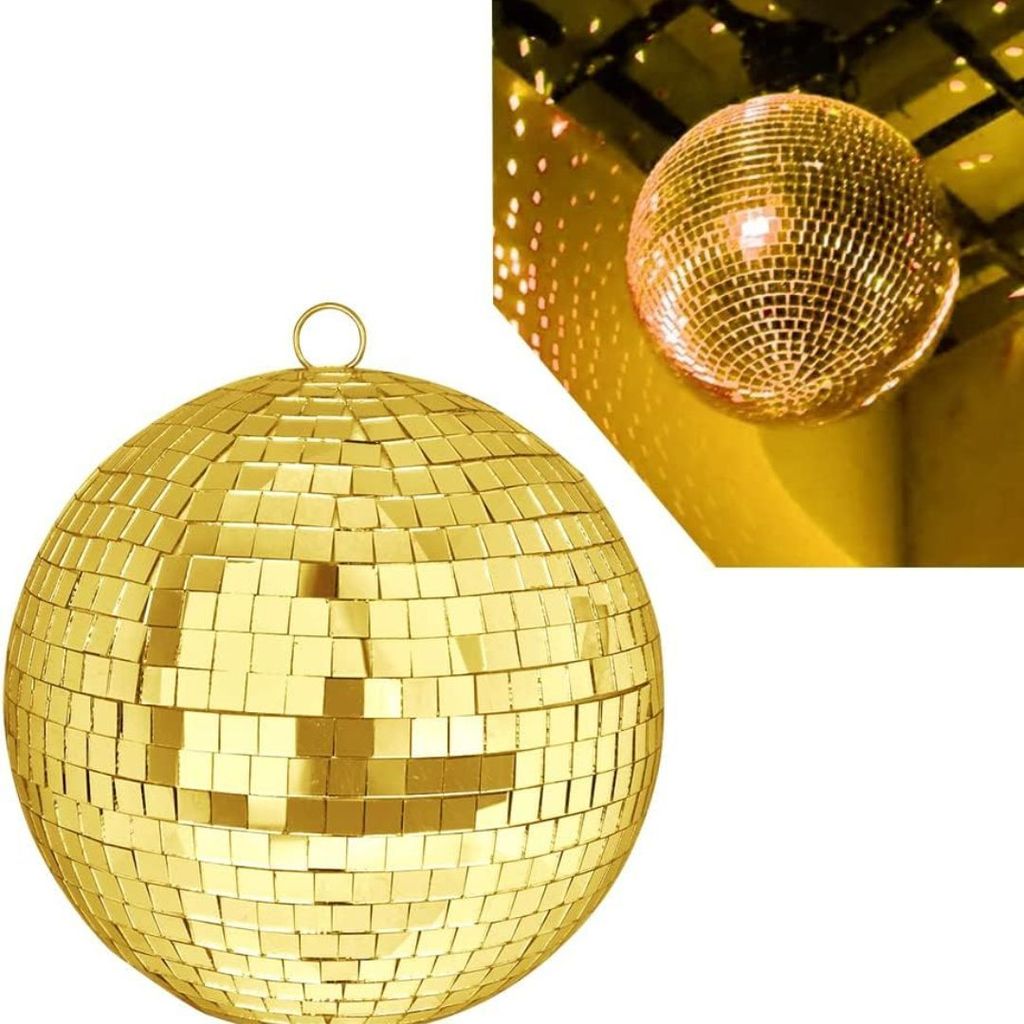 16" Mirror Disco Ball Golden - Party and Festive Needs | Buy online on ZillyBuy