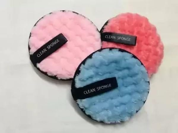 Makeup Remover Pads Face Cleaning Soft Cotton Rounds Sponge Multicolor - Makeup - Remover | Buy online on ZillyBuy