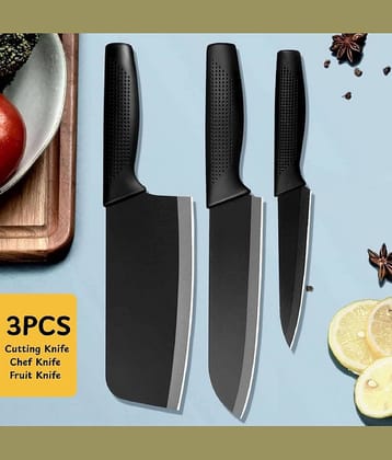 VillWin Multipurpose Black Kitchen Knife Set with Ergonomic Handle – Ultra Sharp Stainless-Steel Blade for Effortless Cutting, Chopping & Slicing – Ideal for Fruits, Vegetables