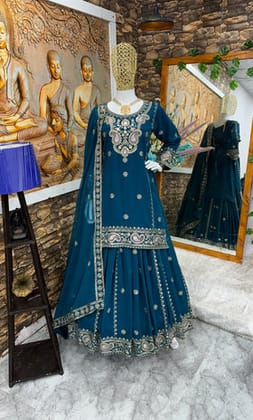 Designer Party Wear Look Top Lehenga And Fancy Dupatta