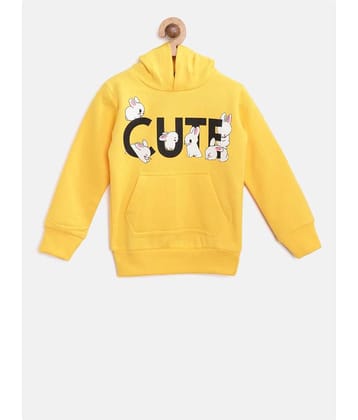 Lazy Shark Single Girls Fleece Sweatshirt ( Yellow )