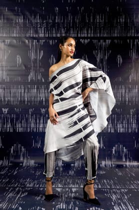 B/W BRUSH STROKE TOP-XL / Multi