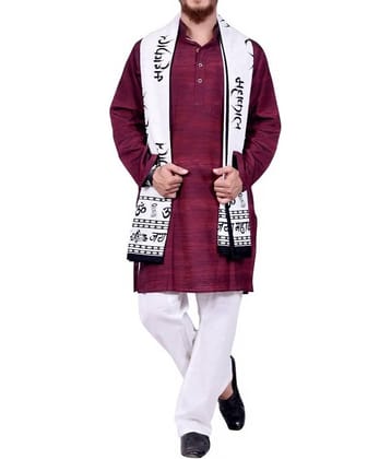 Mk weaves White Cotton Men's Scarves ( Pack of 1 )