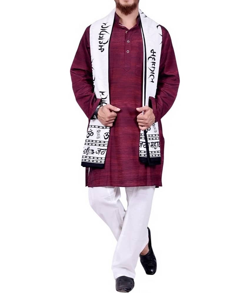 Mk weaves White Cotton Men's Scarves ( Pack of 1 )