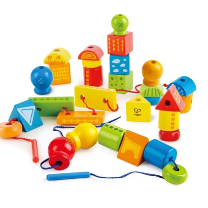 Shapes Wooden Block Toddler Lacing Toy