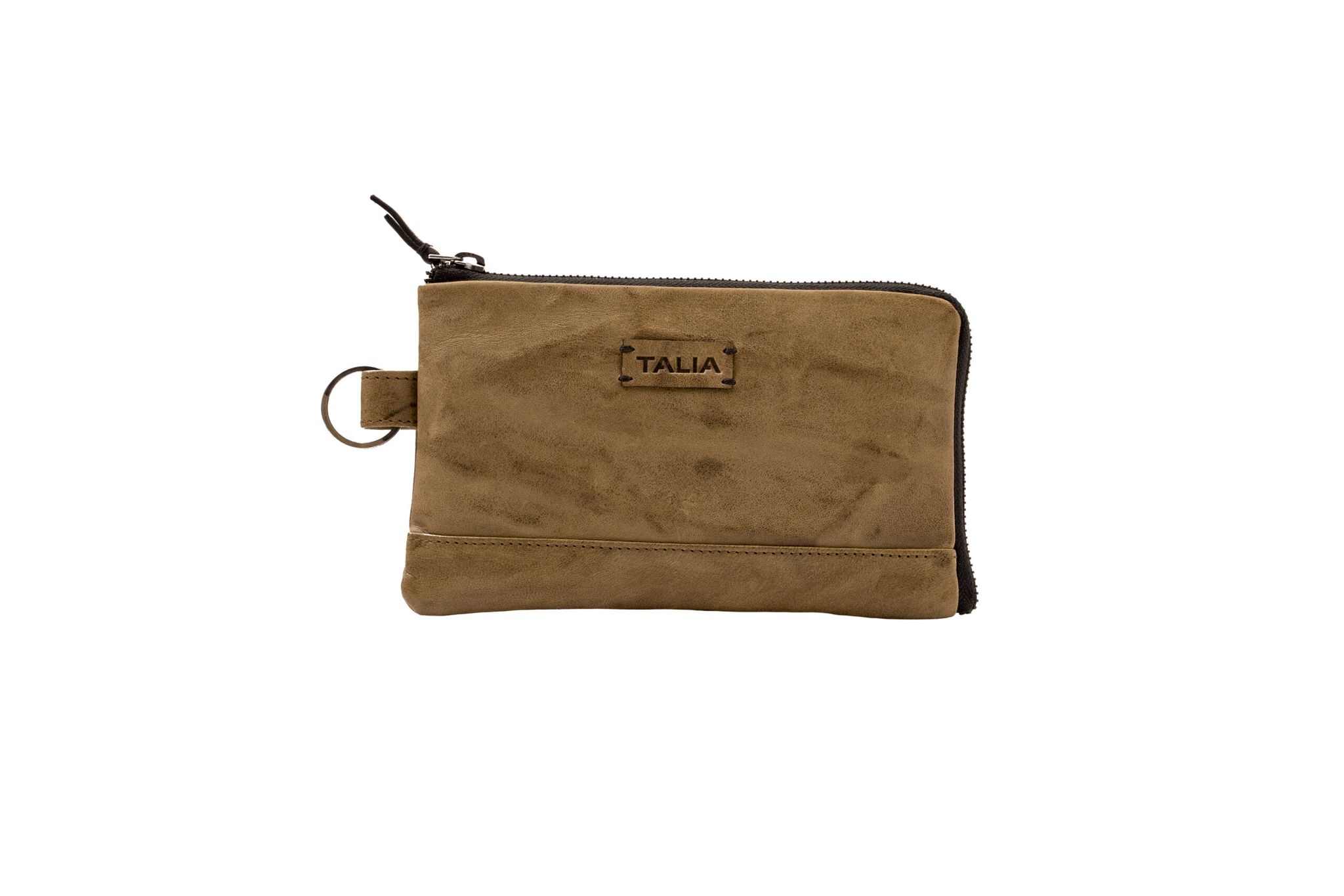 TALIA  Leather top Zippered Utility Pouch