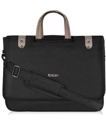 Lorem - Black Solid Messenger Bag - Black