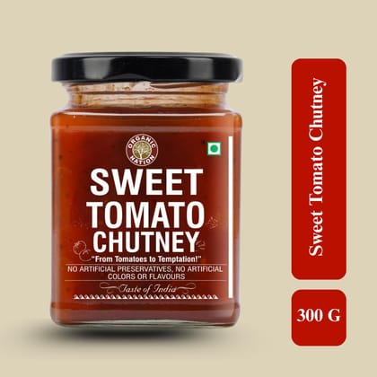 Organic Nation Sweet Tomato Chutney 300g | Sweet & Tangy Indian Dip | Natural Ingredients | No Preservatives | Perfect for Snacks, Chaats & Curries