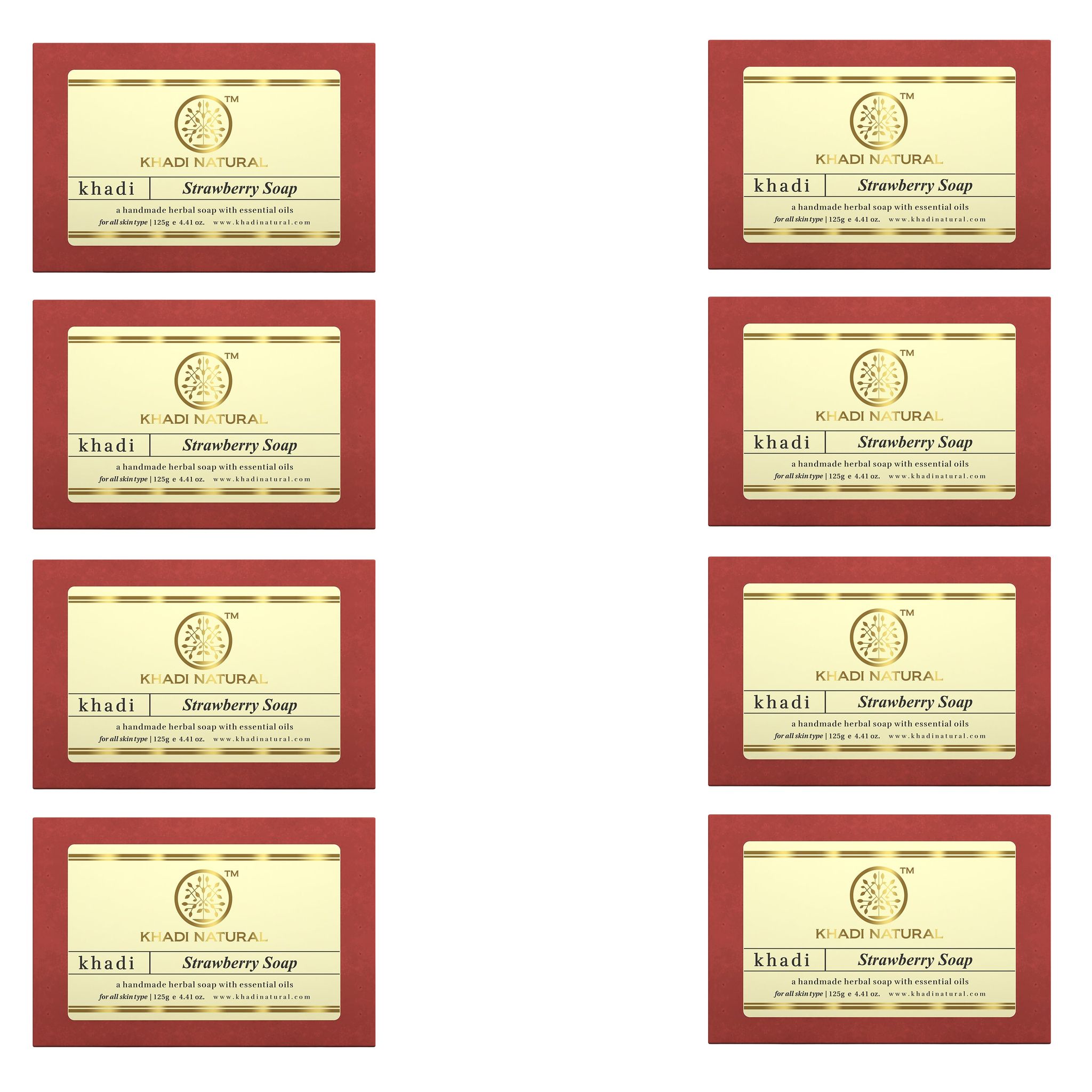 Khadi Natural Strawberry Soap Combo Pack Of 8 – 125gm Each