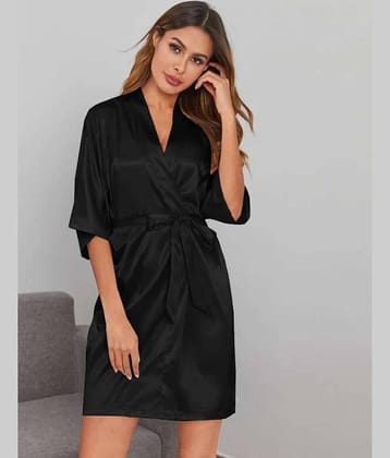 Celosia Satin Robes - Black Single