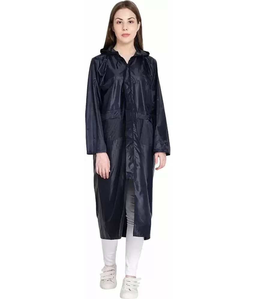 PARYAG HOSIERY Polyester Long Raincoat - Blue
