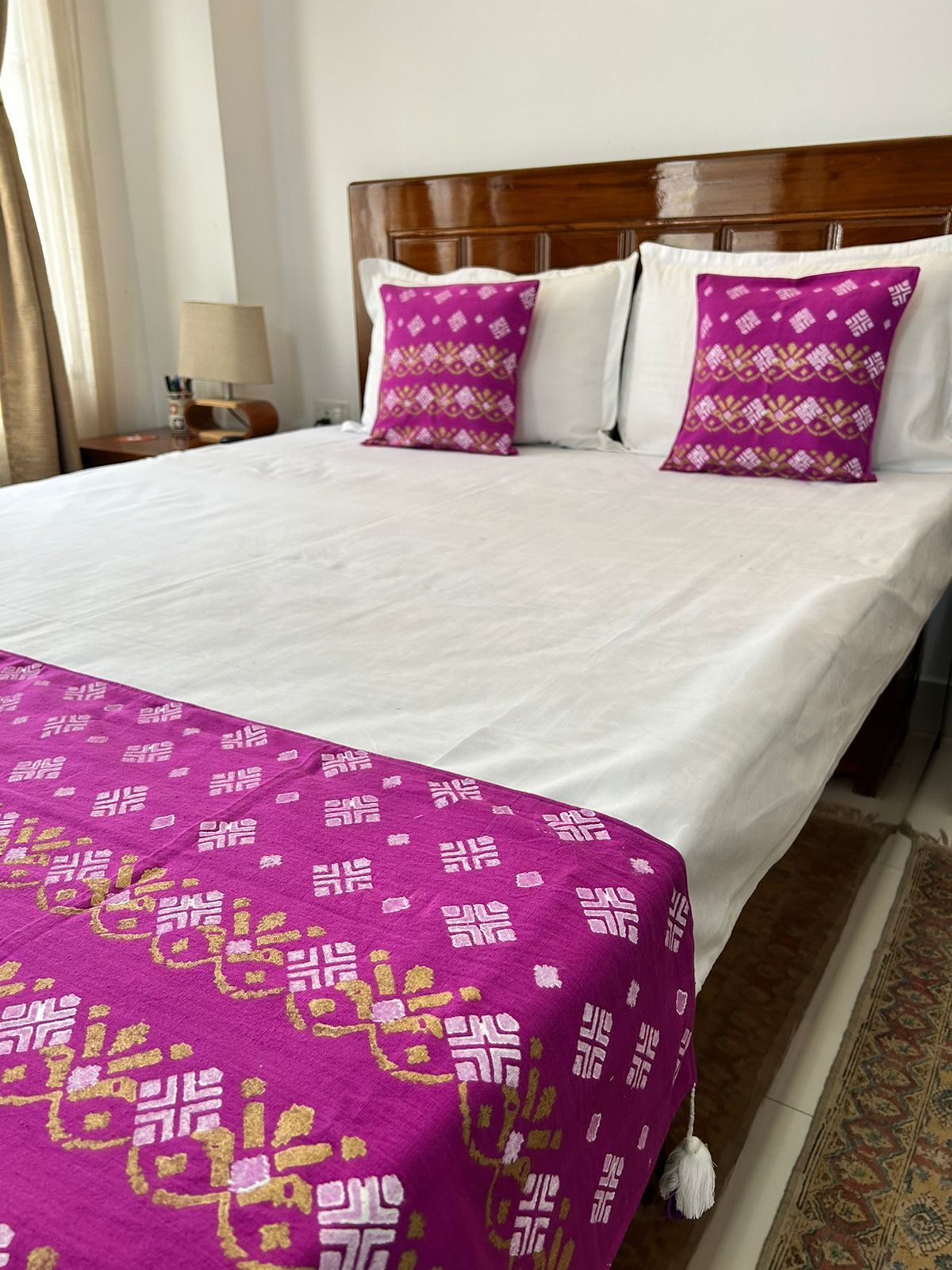 Magenta Magic Bed Runner &amp; Cushion Cover Set
