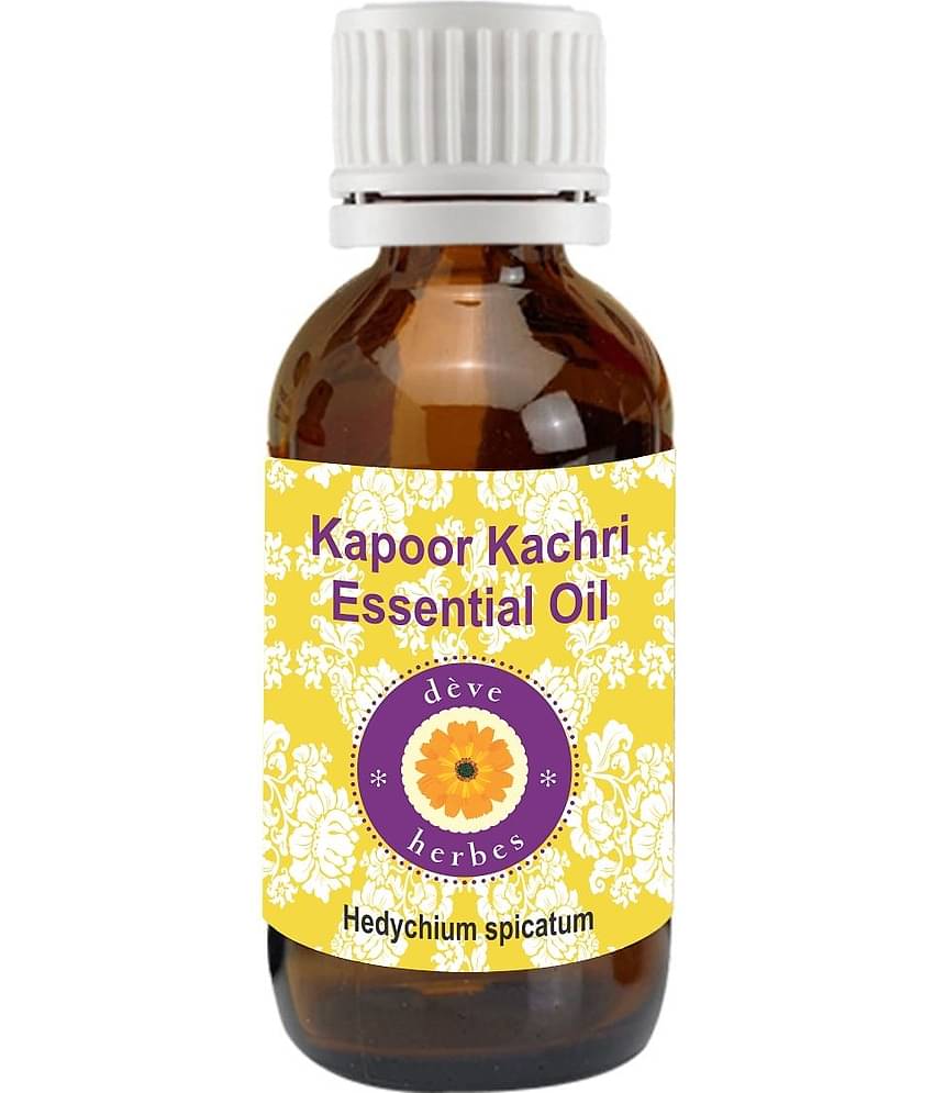 Deve Herbes Pure Kapoor Kachari Essential Oil 15ml (Hedychium Spicatum)100% Natural Therapeutic Grade