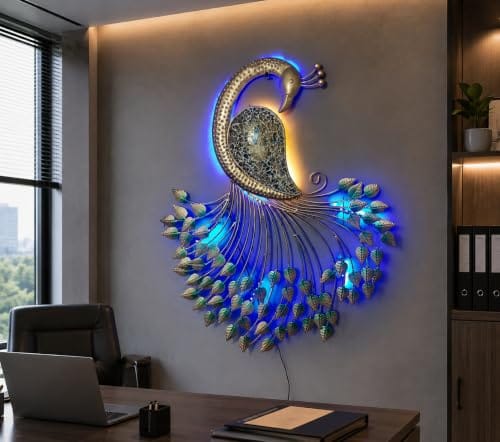 Decor with LED Light, Home Decor, Wall Decor, Diwali Gift, Corporate Gift, Home Temple,Size : 32 * 26.5 * 3 inch