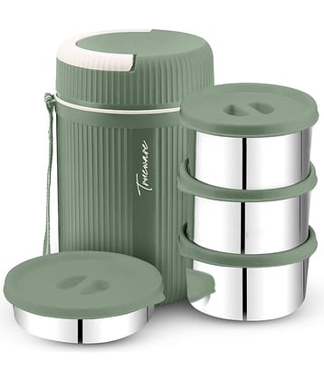 Trueware Grub 4 Plastic & Stainless Steel Insulated Lunch Box 4 - Container ( Pack of 1 )