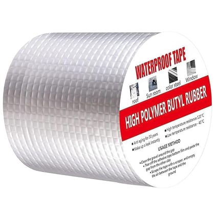SMARTCAM Super Strong Adhesive Waterproof Permanent Repair Aluminum Butyl Tape, Rubber Foil Suitable for Roof Leak, surface Crack, Window Sill Gap, Boat Sealing, Home Renovation (10CM*5M, Pack of 1)