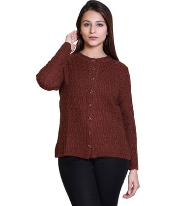Ogarti Woollen Brown Buttoned Cardigans - Single