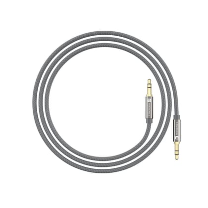 Portronics Konnect Aux 7 3.5mm Male to Male Aux Cable with 2 Meter Cable Length, 24K Gold-Plated Connectors with Strong Nylon Braided Cable(Grey) Portronics Konnect Aux 7 3.5mm Male to Male Aux Cable with 2 Meter Cable Length, 24K Gold-Plated Connectors 