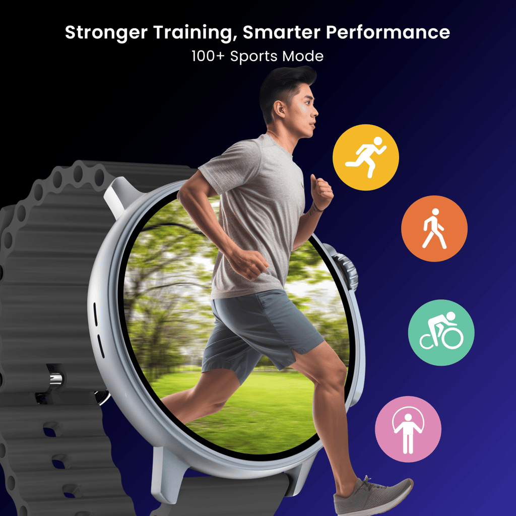 CELLECOR M7 PRO RAY 1.43" AMOLED Display | 700 NITS | AOD | BT-Calling | AI Voice | Split Screen | IP67 | Rotating Crown | SmartWatch (Black)