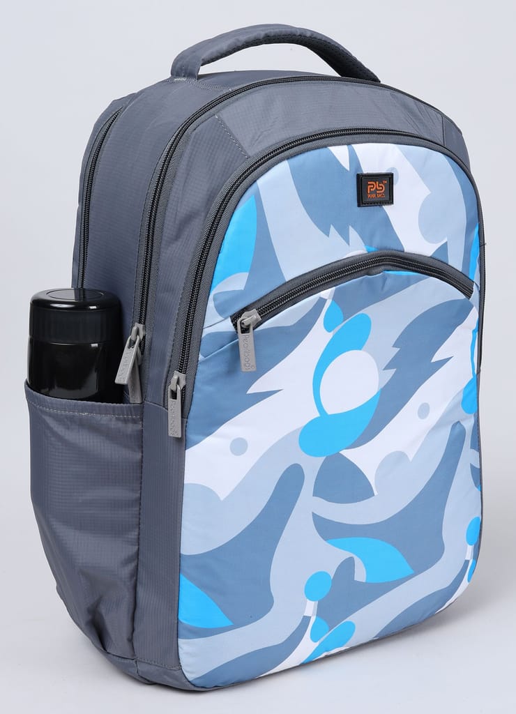PB Pearlbags MANOR 20L Printed Casual Backpack,3 Compartment,Premium Fabric,Water Resistant Anti Theft,School & College Bag for Boys and Girls,Office & Travel Bag for Men and Women,48X30X14 Cms